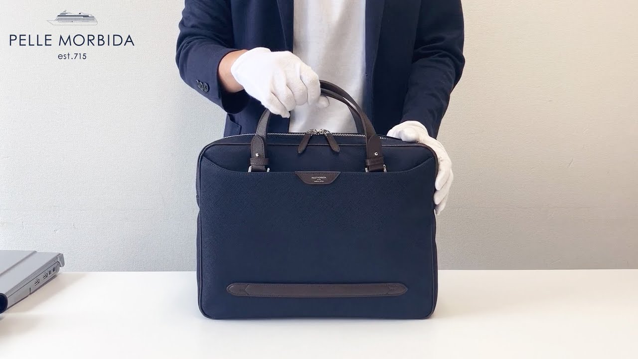 PELLE MORBIDA 2way ブリーフケース ネイビー LIMONTA 新品 PELLE MORBIDA 2way トートバッグ ネイビー リモンタ PELLE