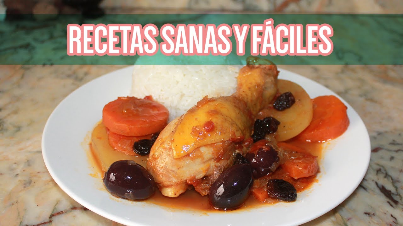 Estofado de pollo con aceitunas. Rápido, fácil y saludable. Nivel principiante