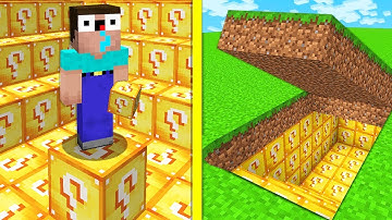 NOOB FOUND UNDERGROUND LUCKY BLOCK BASE in MINECRAFT!