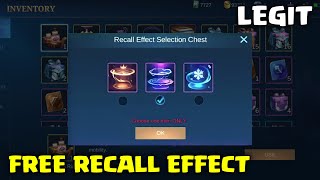 FREE RECALL EFFECT! ǀ NO DIAMONDS NEEDED!!! #mobilelegends #mlbbcreatorcamp #fixed