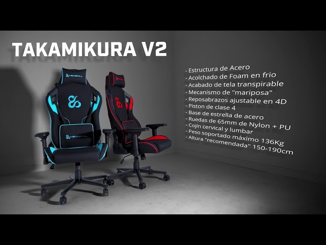 Newskill Gaming Takamikura V2 Silla para videojuegos de PC Asiento  acolchado Negro, Azul, Gris