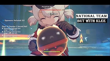 Klee National Team VS Perpetual Mechanical Array Spiral Abyss Full Star Showcase