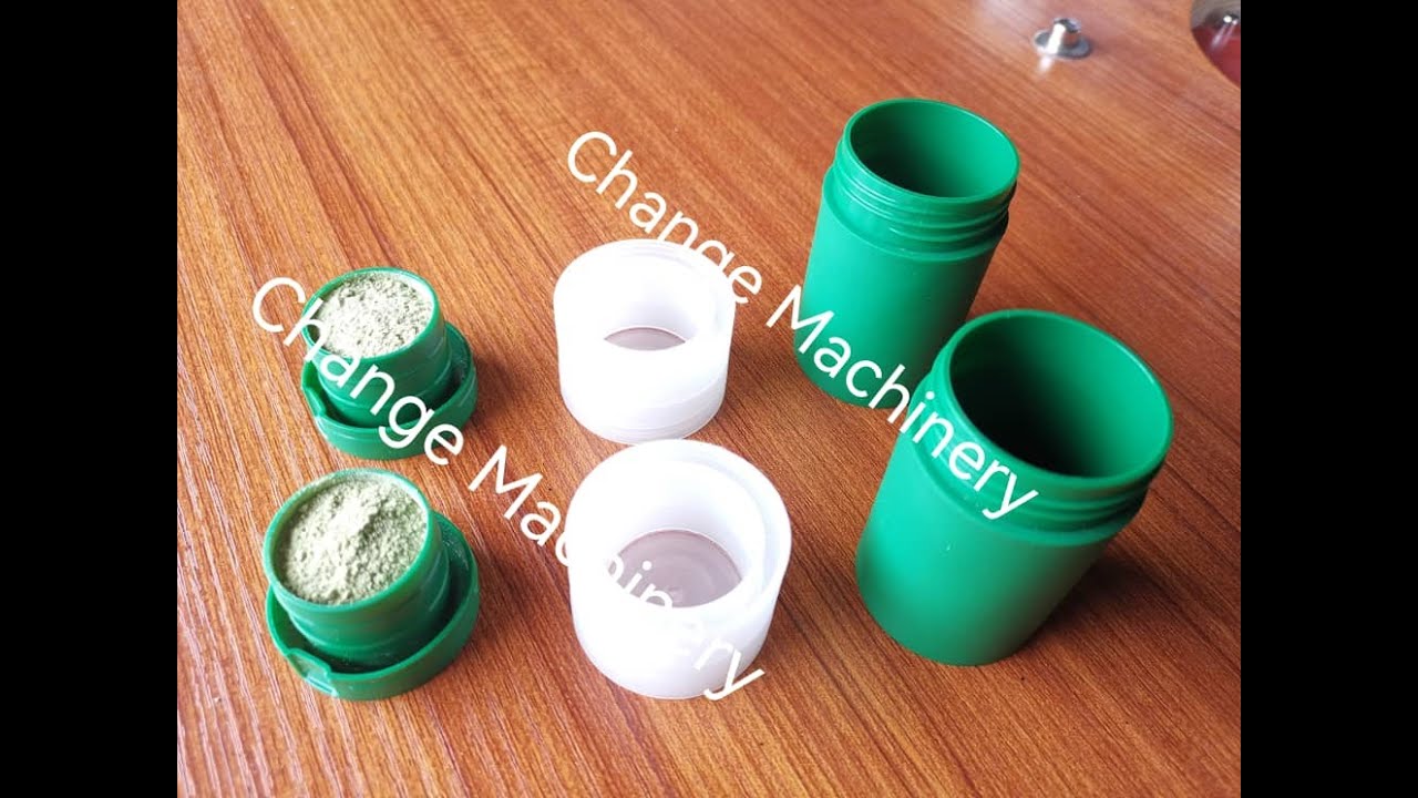 Fill powder to cap-----close top & bottom cap----- fill liquid to bottle----- install cap to bottle.