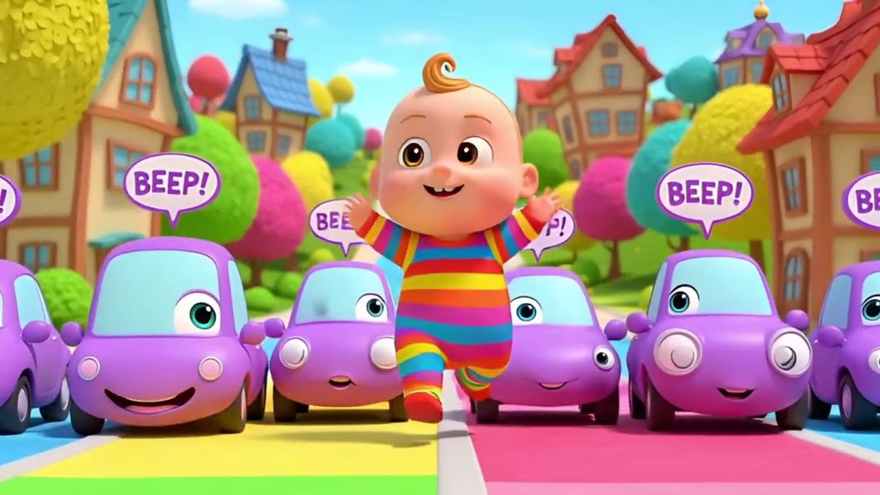 Песенка про оживлённую дорогу и машины 🚗🚛 | Песенка про транспорт и счёт для детей | Детские песе...