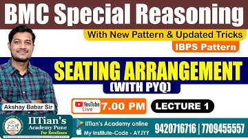 Seating Arrangement  (With PYQ) | L1 | By Akshay Babar Sir | BMC Special Reasoning Batch #reasoning