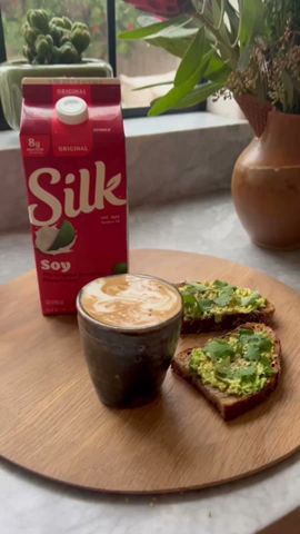 Silk Soymilk Latte with Breakfast - YouTube
