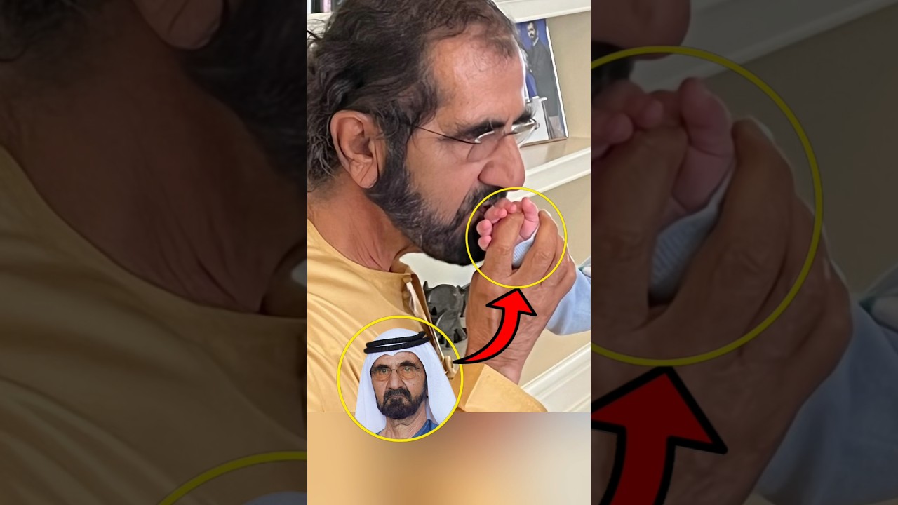 Muhammad bin Rashid Al Maktoum with his granddaughter||