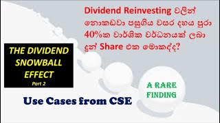 SL Equity Guide 066 - Maximize Returns With Dividend Snowball Effect With CSE Real Examples