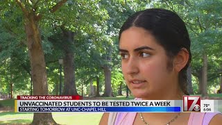 UNC-Chapel Hill students to have COVID testing twice a week