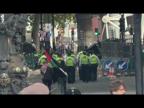Over hundreds of police officers police Palestine protesters today 