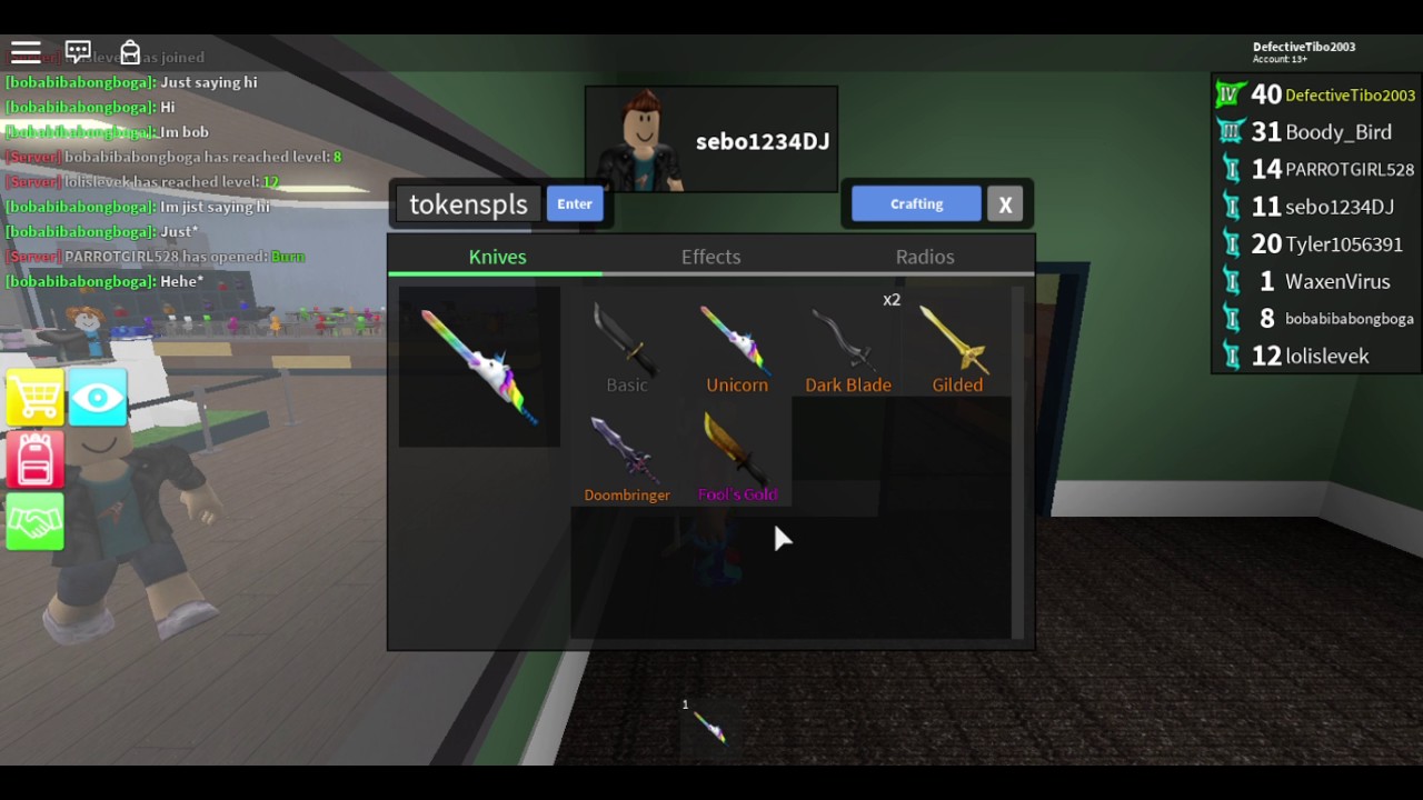 Roblox Assassin Free Knife Codes Youtube - roblox assassin legendary knife codes