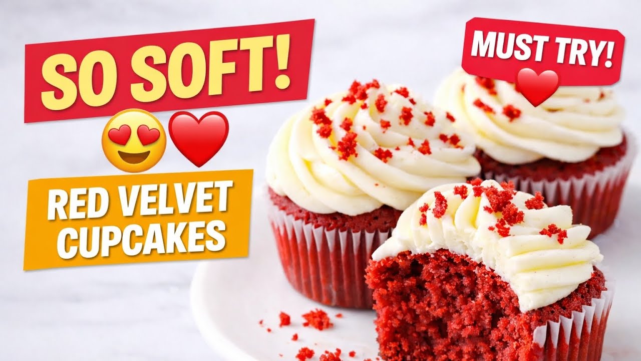 Soft & Moist Red Velvet Cupcakes ||Bakery Style at Home 🧁❤️