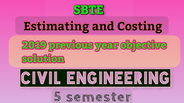estimating and costing ll 2019 previous year question solution #sbte 5 semester