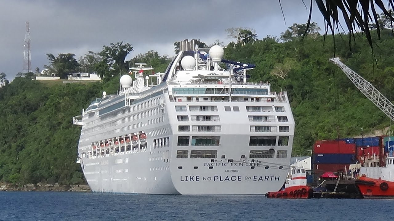 Pacific Explorer P&O cruise ship,  Luganville Santo Vanuatu August 2017