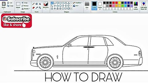 Rolls Royce Car Drawing on computer using Ms Paint | How to draw Rolls Royce Car on Ms Paint easily.