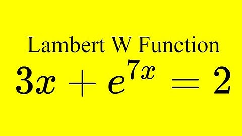 One of my favorite Lambert W problems (I actually did this problem twice!)