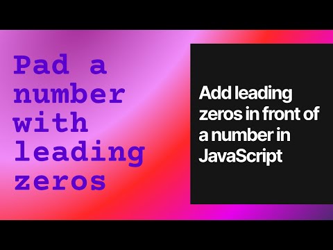Add leading zeros in front of a number