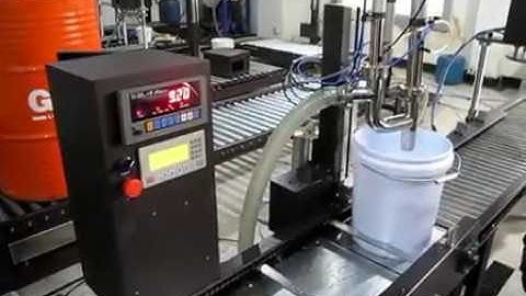 Automatic paint liquid oil weighing filling lidding machine for pails buckets