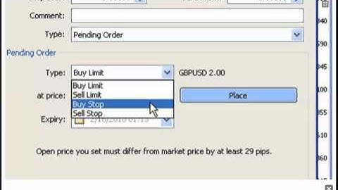 MXTrade - MT4 Tutorial Videos: Pending orders
