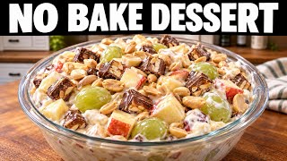 No Bake Snickers Apple Salad in 10 Minutes | Easy Dessert