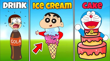 Shinchan And Nobita Play Noob Vs Pro Vs Hacker In Fat Food RUN 3D 🤣🤣 | Funny Game |
