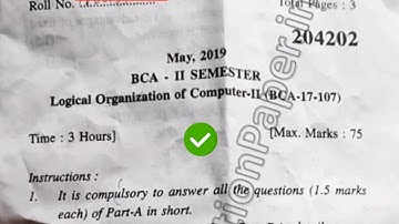 YMCA BCA 2nd Sem Logical Organization of Computer  Question Paper