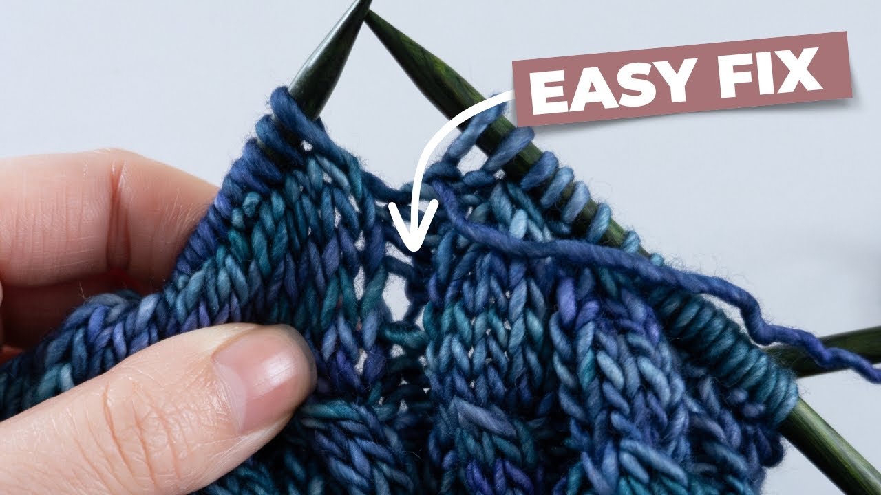 Easy Fix for a Dropped Purl Stitch - YouTube