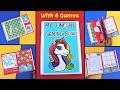 6 easy paper games in a bookhow to make paper game bookdiy funny paper gamesunicorn gaming book