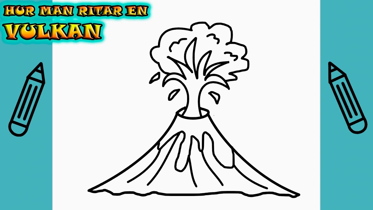 Hur man ritar EN VULKAN| Rita Det Själv | Lär dig att rita enkelt # ...