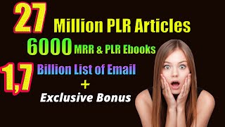 27 Million PLR Articles, 6000 PLR EBook, 1,7 Billion Email List screenshot 2