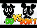 DOs & DON'Ts Drawing Cartoon Mouse, Cartoon Dog, Cartoon Cat (from Trevor's) In 1 Minute CHALLENGE!