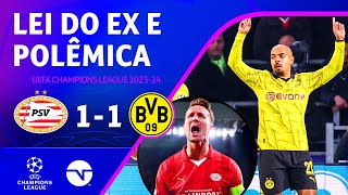 GOLAÇO NO ÂNGULO E PÊNALTI POLÊMICO MARCAM O JOGO DE IDA DA CHAMPIONS | PSV 1 X 1 BORUSSIA DORTMUND image