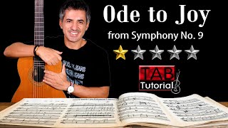 Ode to Joy from Symphony No. 9 By Beethoven | Fingerstyle Guitar Tutorial + Sheet & Tab