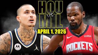 Houston Rockets Vs Milwaukee Bucks Full Game Highlights April 1, 2026 Nba Season