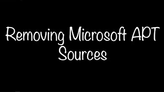 Removing The Microsoft APT Sources From The Raspberry Pi Image
