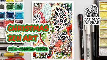 Colorful Zentangle Christmas Card 🎄✨ | Creative Holiday Drawing Tutorial
