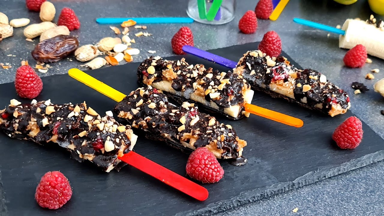 Vegan Banana Raspberries Snickers Pops - Gluten Free Sweet treats for ...