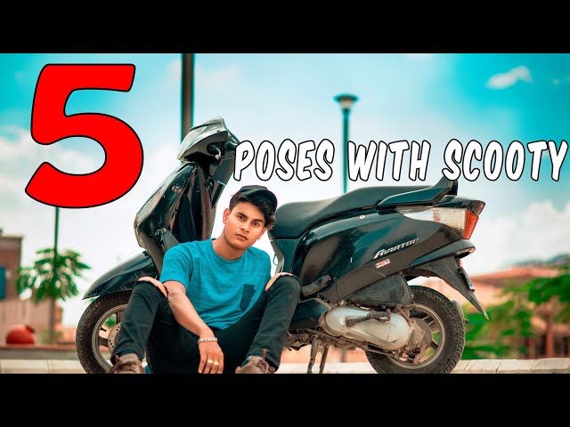 How to Pose with scooty Photo Poses for Boys || bike photography pose -  YouTube