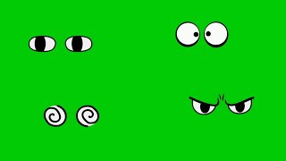 Cartoon eyes| free to use, no copyright | green screen
