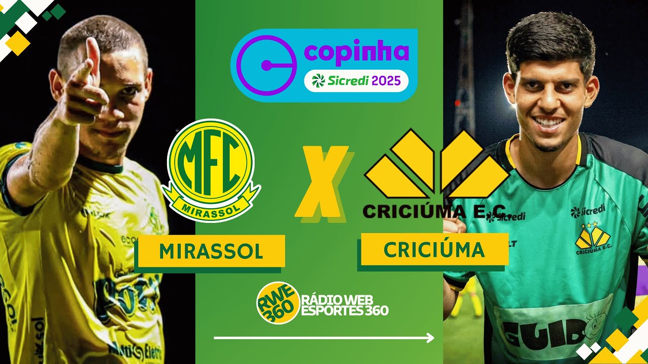 MIRASSOL X CRICIÚMA | COPINHA - NARRAÇÃO AO VIVO - YouTube