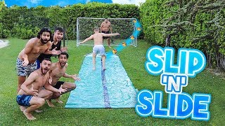 SLIP 'N' SLIDE FOOTBALL CHALLENGE! w/Fius Gamer, Ohm & Tatino