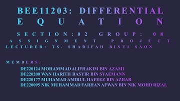 BEE11203: DIFFERENTIAL EQUATION (ASSIGNMENT PROJECT)
