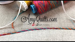 How to Make a Braided or Chainstitch Couching Stitch with your Sewing Machine