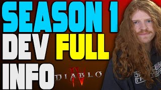 Diablo 4 - FULL Season 1 INFO RELEASED Dev MAJOR UPDATE NEWS