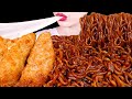 ASMR MUKBANG｜CHEESE PORK CUTLETS, BLACK BEAN NOODLES 치즈돈까스, 짜장라면 짜슐랭EATING SOUNDS 먹방