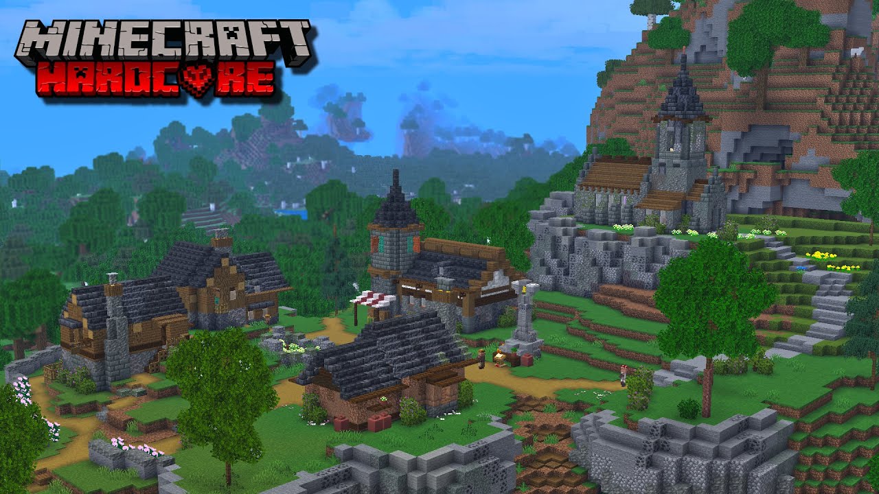 I Built a Custom Village in my Hardcore Minecraft World - YouTube