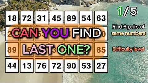 BEN JE GEZOND? Vind 3 paren identieke getallen/ /Dementiepreventiequizzen/tests.