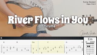 (FREE TAB) River Flows in You - Yiruma | Fingerstyle Guitar | TAB   Chords   Lyrics