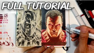 Copic Marker Full tutorial - Drawing Superman