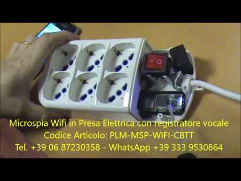 Microspia Audio Wifi in Presa Elettrica con registratore vocale 
